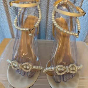 Mach & Mach Double Bow Pearl Heel – Size 38.5 - Worn Once for My Wedding 💍